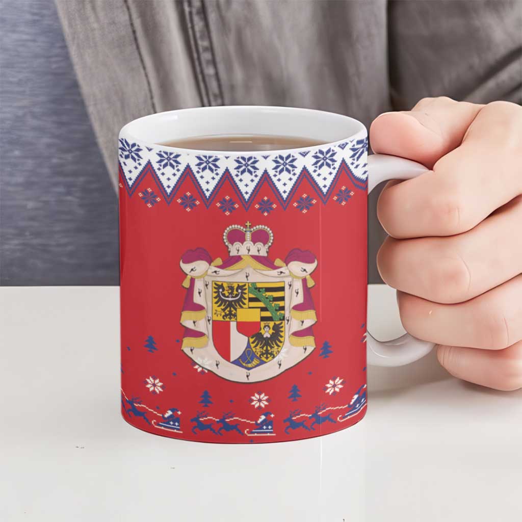 Liechtenstein Christmas Ceramic Mug Coat Of Arms Frohe Weihnachten - Wonder Print Shop