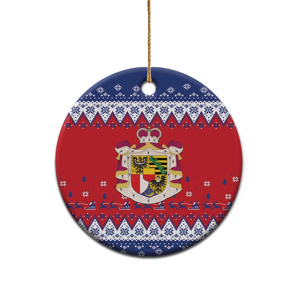 Liechtenstein Christmas Ceramic Ornament Coat Of Arms Frohe Weihnachten - Wonder Print Shop