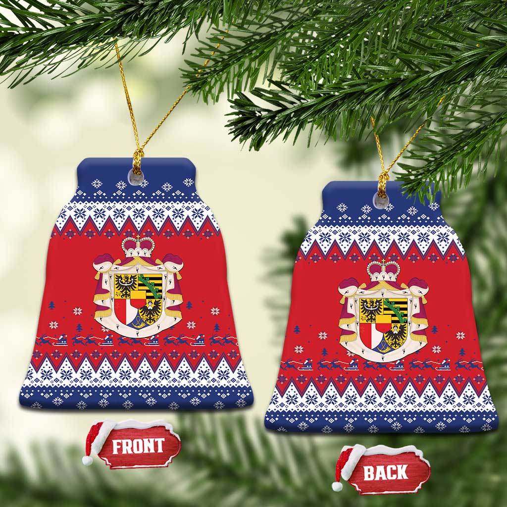 Liechtenstein Christmas Ceramic Ornament Coat Of Arms Frohe Weihnachten - Wonder Print Shop