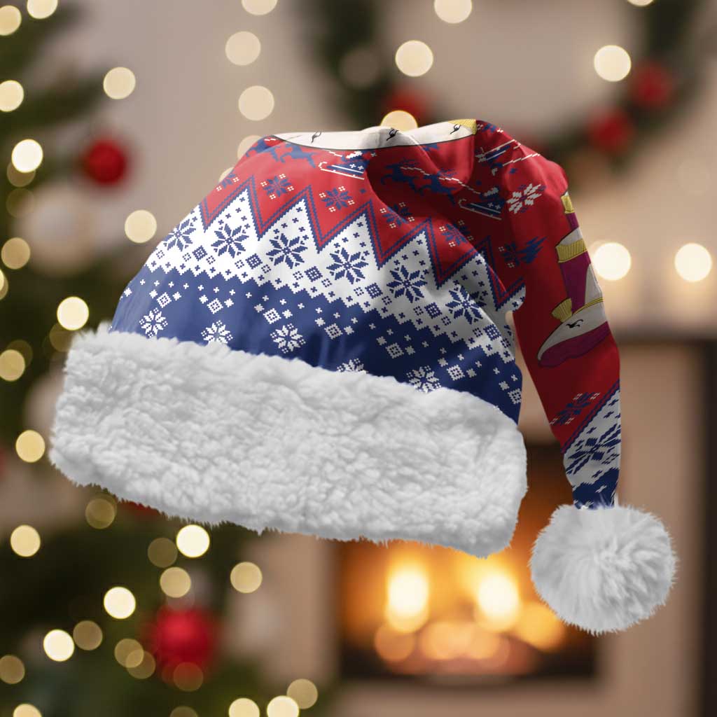 Liechtenstein Christmas Santa Hat Coat Of Arms Frohe Weihnachten - Wonder Print Shop