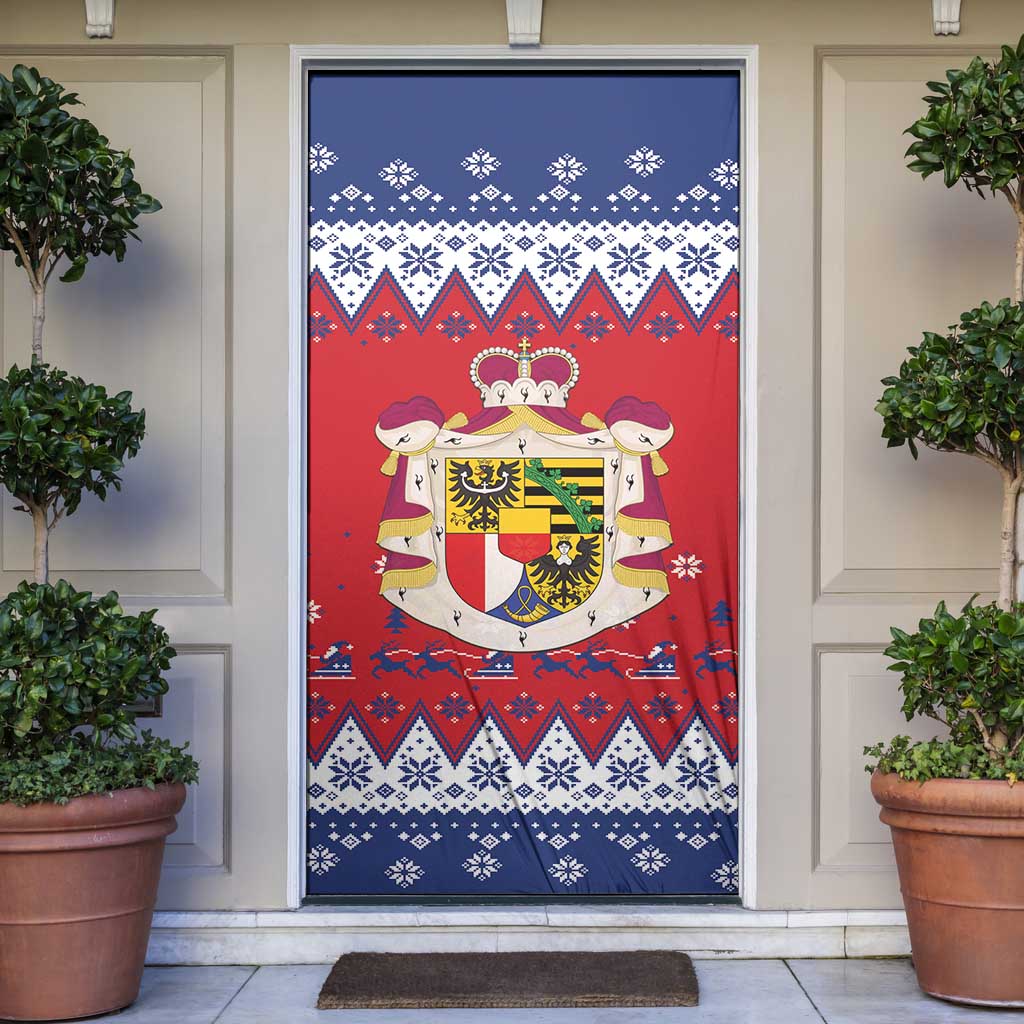 Liechtenstein Christmas Door Cover Coat Of Arms Frohe Weihnachten - Wonder Print Shop