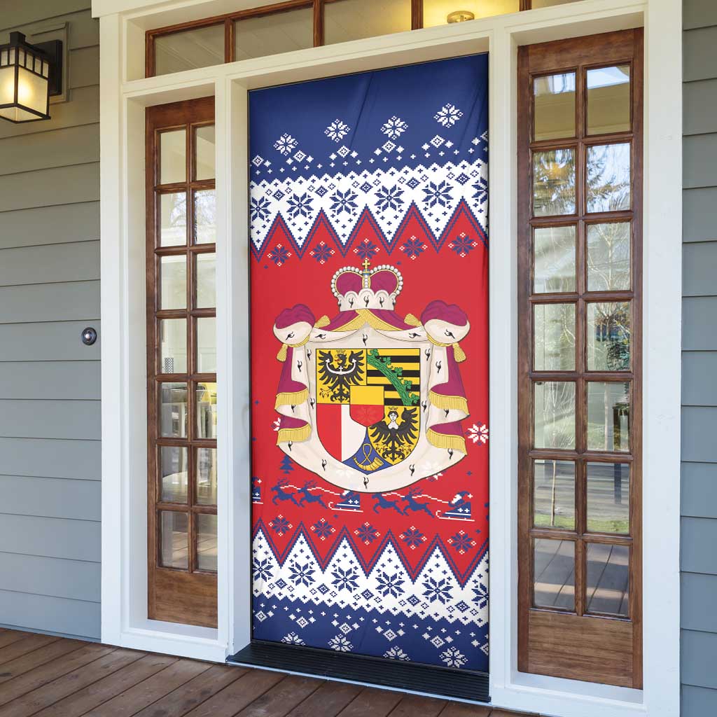 Liechtenstein Christmas Door Cover Coat Of Arms Frohe Weihnachten - Wonder Print Shop
