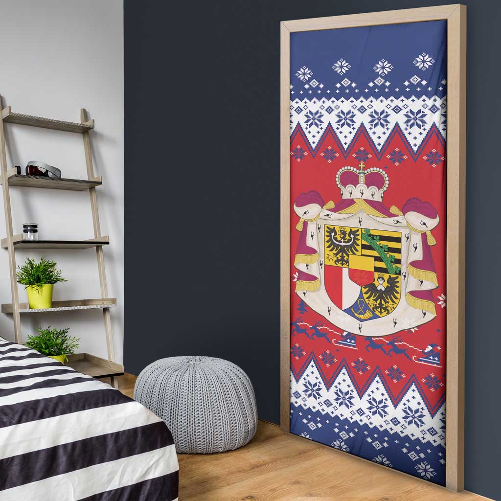 Liechtenstein Christmas Door Cover Coat Of Arms Frohe Weihnachten - Wonder Print Shop