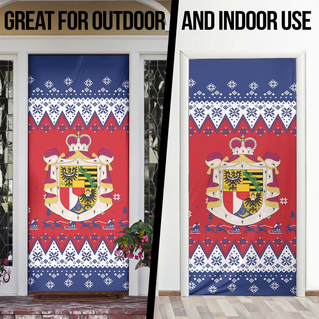 Liechtenstein Christmas Door Cover Coat Of Arms Frohe Weihnachten - Wonder Print Shop