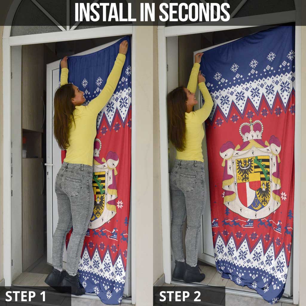 Liechtenstein Christmas Door Cover Coat Of Arms Frohe Weihnachten - Wonder Print Shop
