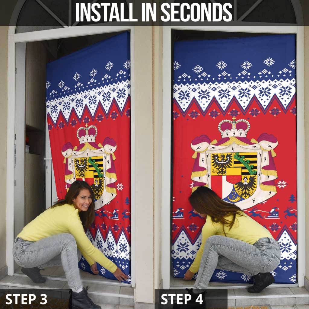 Liechtenstein Christmas Door Cover Coat Of Arms Frohe Weihnachten - Wonder Print Shop