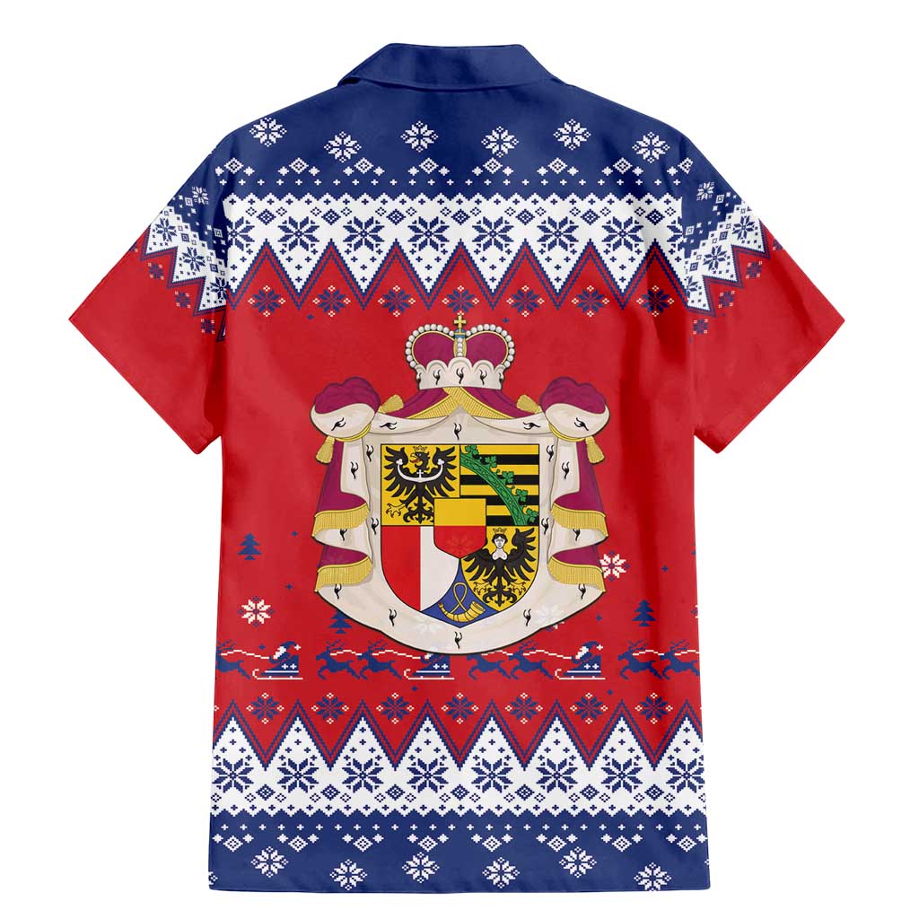 Liechtenstein Christmas Family Matching Mermaid Dress and Hawaiian Shirt Coat Of Arms Frohe Weihnachten - Wonder Print Shop