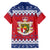 Liechtenstein Christmas Family Matching Off The Shoulder Long Sleeve Dress and Hawaiian Shirt Coat Of Arms Frohe Weihnachten - Wonder Print Shop