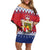Liechtenstein Christmas Family Matching Off Shoulder Short Dress and Hawaiian Shirt Coat Of Arms Frohe Weihnachten - Wonder Print Shop