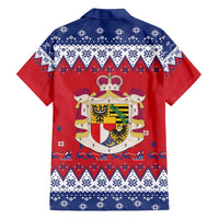 Liechtenstein Christmas Family Matching Puletasi and Hawaiian Shirt Coat Of Arms Frohe Weihnachten - Wonder Print Shop