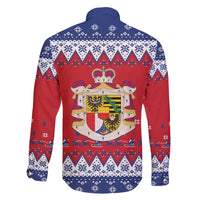 Liechtenstein Christmas Family Matching Puletasi and Hawaiian Shirt Coat Of Arms Frohe Weihnachten - Wonder Print Shop
