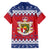 Liechtenstein Christmas Family Matching Short Sleeve Bodycon Dress and Hawaiian Shirt Coat Of Arms Frohe Weihnachten - Wonder Print Shop
