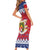 Liechtenstein Christmas Family Matching Short Sleeve Bodycon Dress and Hawaiian Shirt Coat Of Arms Frohe Weihnachten - Wonder Print Shop