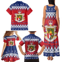 Liechtenstein Christmas Family Matching Tank Maxi Dress and Hawaiian Shirt Coat Of Arms Frohe Weihnachten - Wonder Print Shop