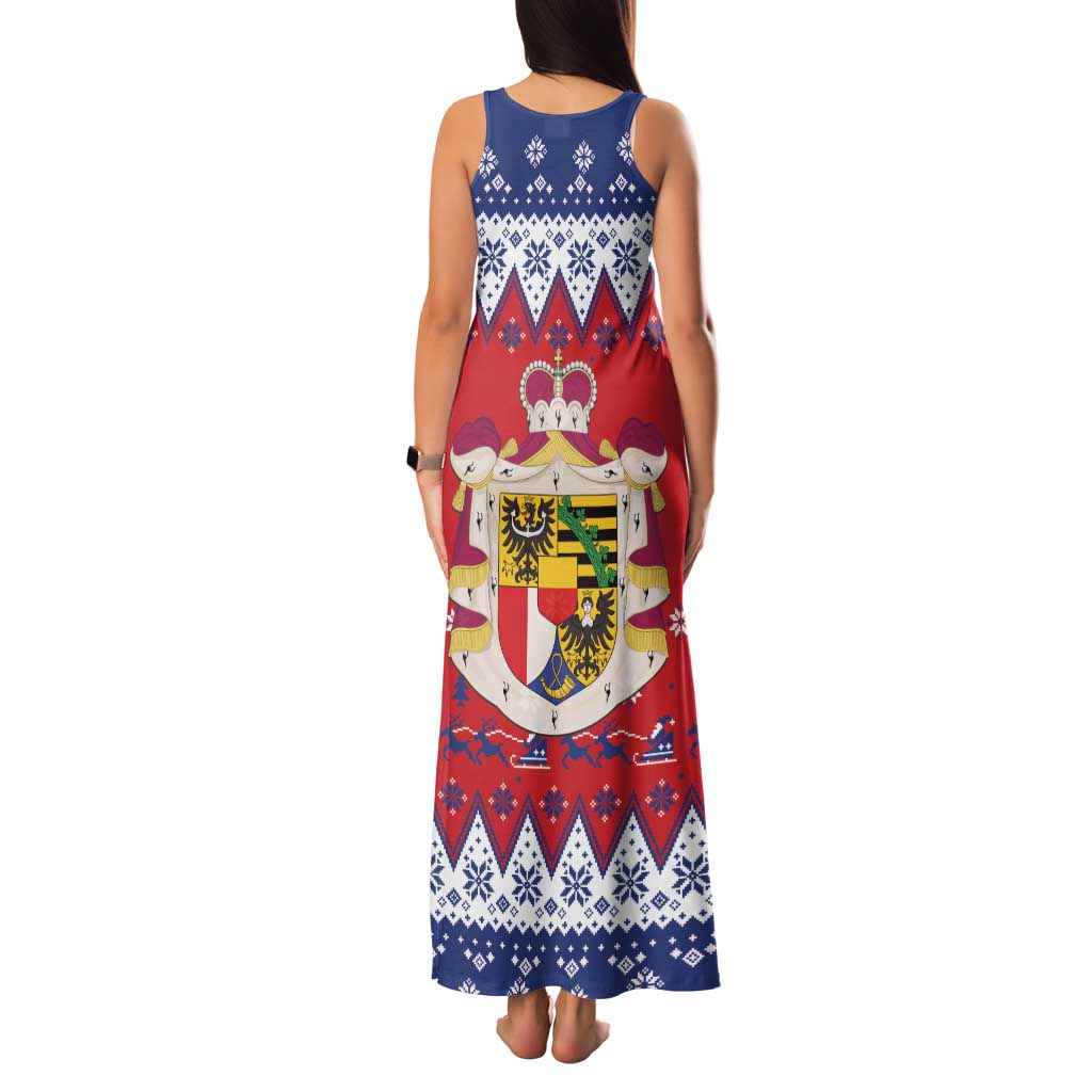 Liechtenstein Christmas Family Matching Tank Maxi Dress and Hawaiian Shirt Coat Of Arms Frohe Weihnachten - Wonder Print Shop