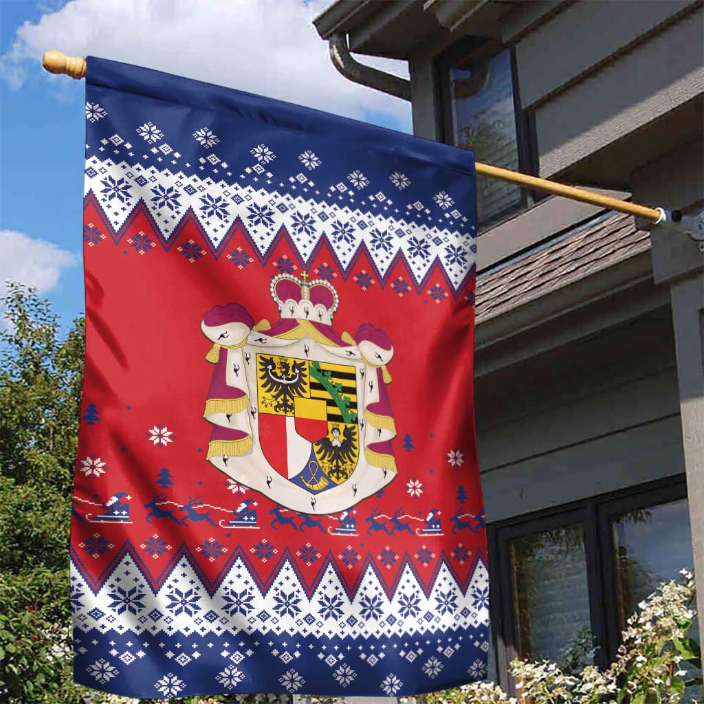 Liechtenstein Christmas Garden Flag Coat Of Arms Frohe Weihnachten - Wonder Print Shop