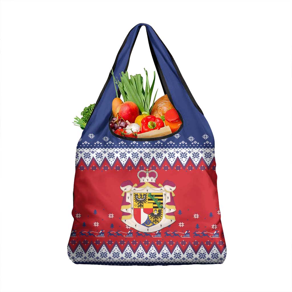 Liechtenstein Christmas Grocery Bag Coat Of Arms Frohe Weihnachten - Wonder Print Shop