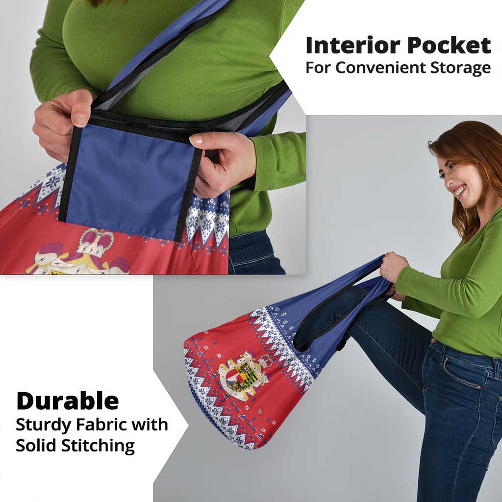 Liechtenstein Christmas Grocery Bag Coat Of Arms Frohe Weihnachten - Wonder Print Shop