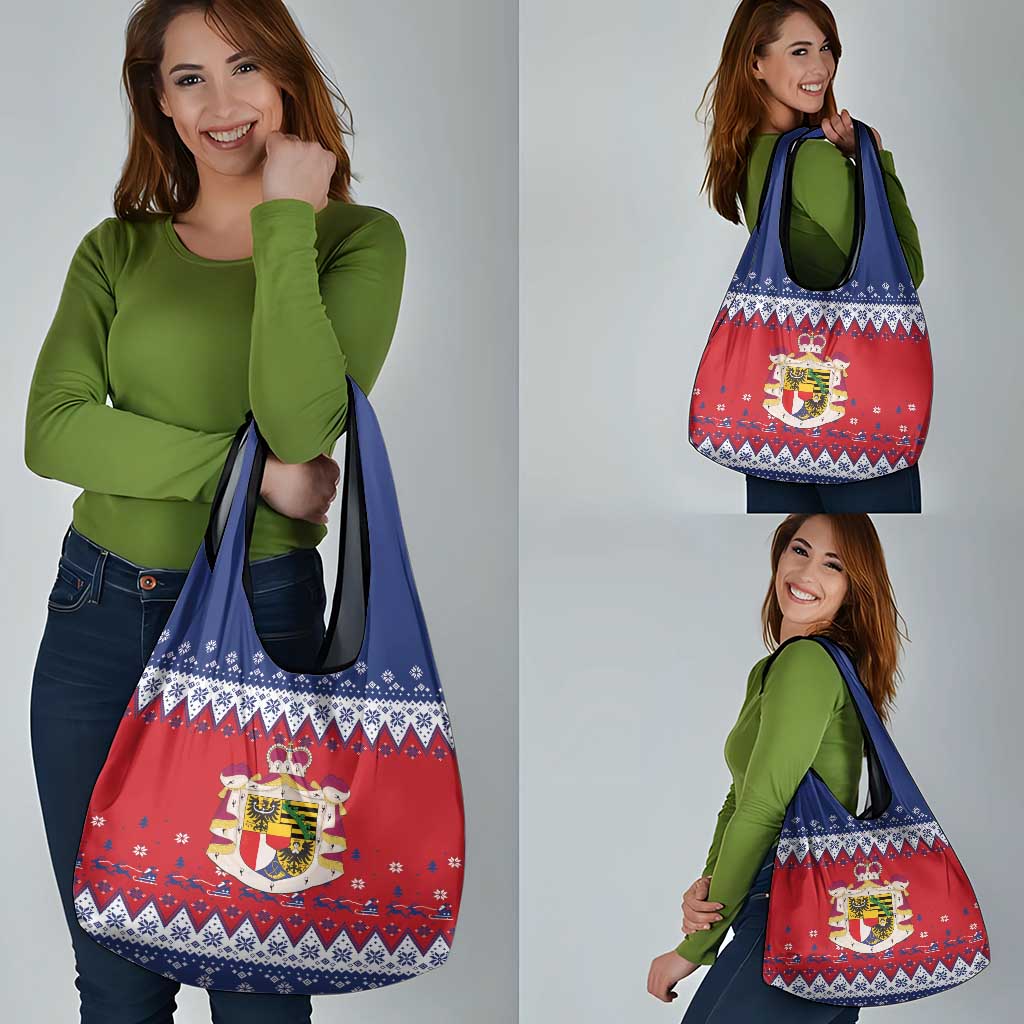 Liechtenstein Christmas Grocery Bag Coat Of Arms Frohe Weihnachten - Wonder Print Shop
