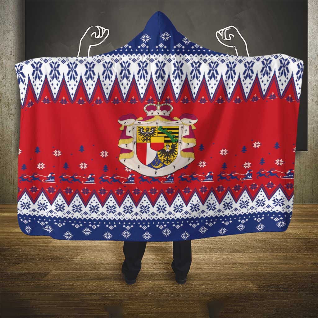 Liechtenstein Christmas Hooded Blanket Coat Of Arms Frohe Weihnachten - Wonder Print Shop