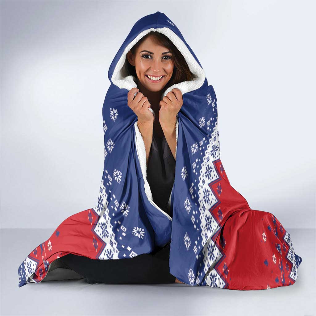 Liechtenstein Christmas Hooded Blanket Coat Of Arms Frohe Weihnachten - Wonder Print Shop