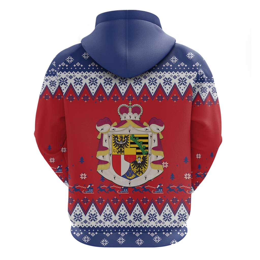 Liechtenstein Christmas Hoodie Coat Of Arms Frohe Weihnachten - Wonder Print Shop