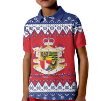 Liechtenstein Christmas Kid Polo Shirt Coat Of Arms Frohe Weihnachten - Wonder Print Shop
