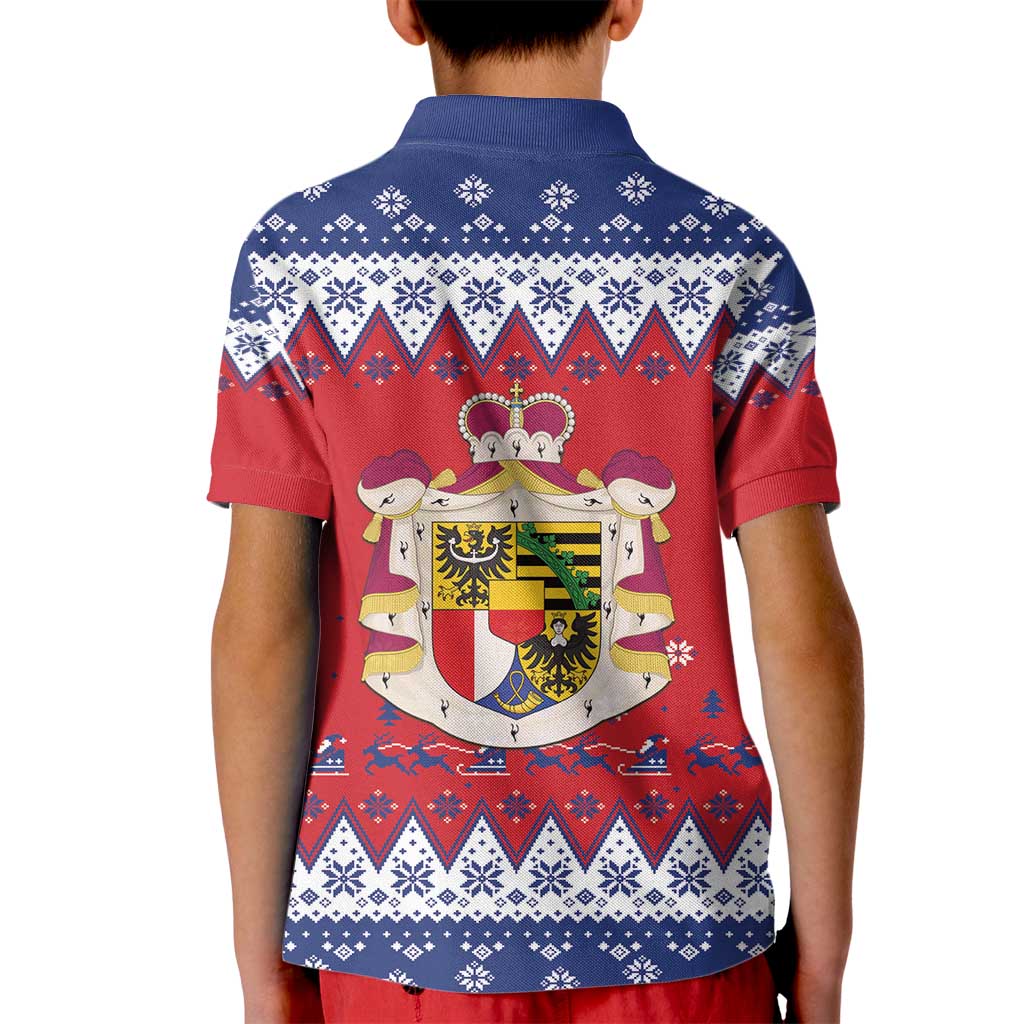 Liechtenstein Christmas Kid Polo Shirt Coat Of Arms Frohe Weihnachten - Wonder Print Shop