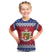 Liechtenstein Christmas Kid T Shirt Coat Of Arms Frohe Weihnachten - Wonder Print Shop