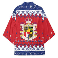 Liechtenstein Christmas Kimono Coat Of Arms Frohe Weihnachten - Wonder Print Shop