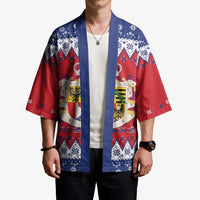 Liechtenstein Christmas Kimono Coat Of Arms Frohe Weihnachten - Wonder Print Shop