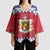 Liechtenstein Christmas Kimono Sleeve Blouse Coat Of Arms Frohe Weihnachten - Wonder Print Shop