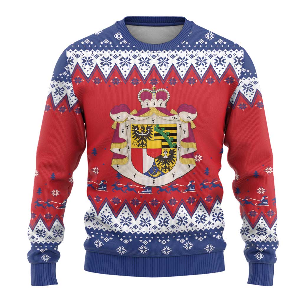 Liechtenstein Christmas Ugly Christmas Sweater Coat Of Arms Frohe Weihnachten - Wonder Print Shop