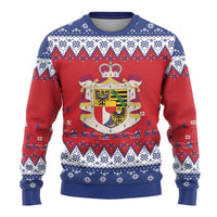 Liechtenstein Christmas Ugly Christmas Sweater Coat Of Arms Frohe Weihnachten - Wonder Print Shop