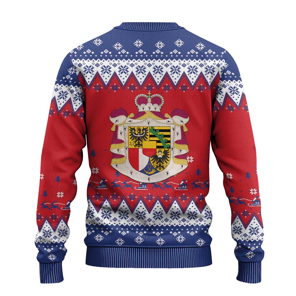 Liechtenstein Christmas Ugly Christmas Sweater Coat Of Arms Frohe Weihnachten - Wonder Print Shop
