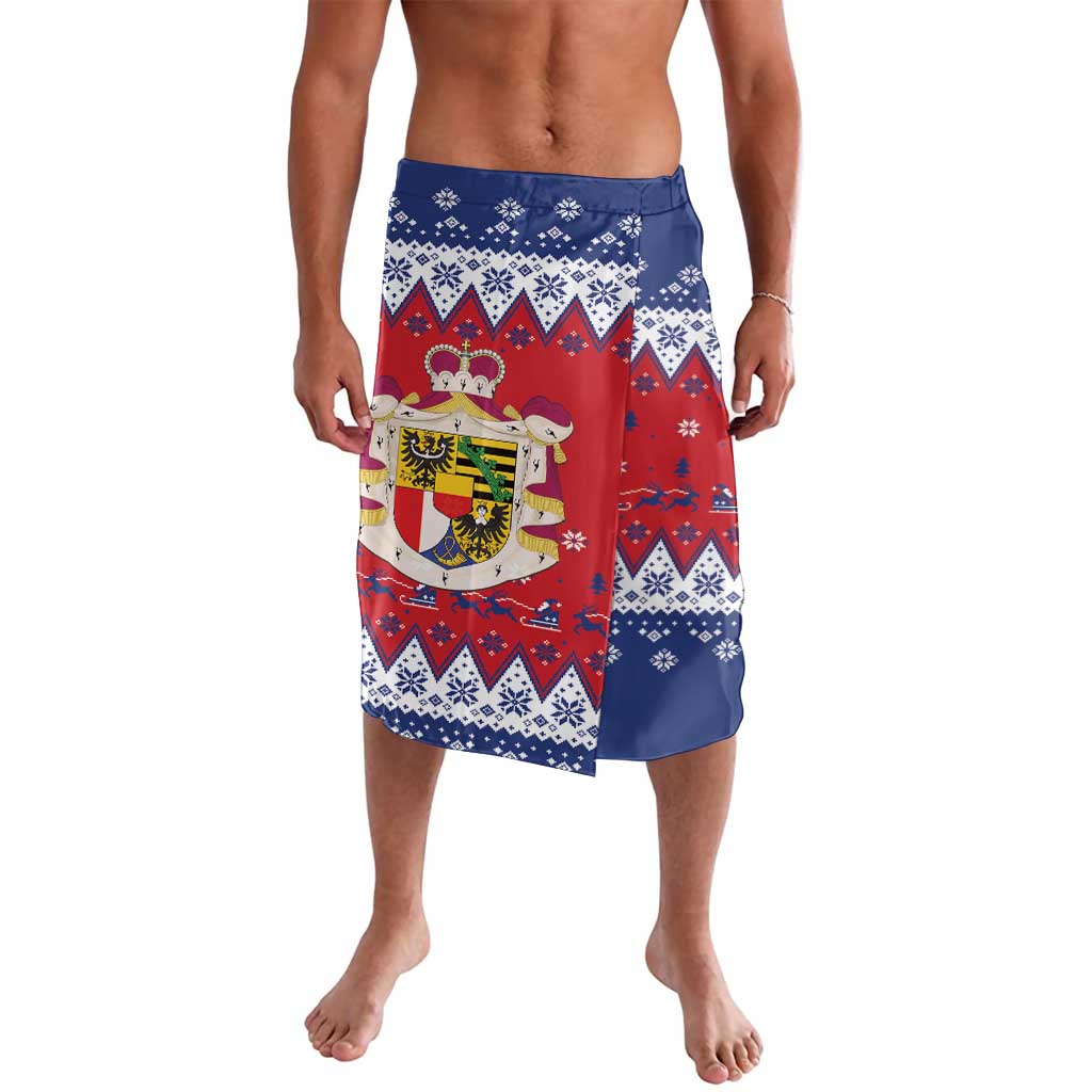 Liechtenstein Christmas Lavalava Coat Of Arms Frohe Weihnachten - Wonder Print Shop