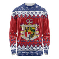 Liechtenstein Christmas Long Sleeve Shirt Coat Of Arms Frohe Weihnachten - Wonder Print Shop