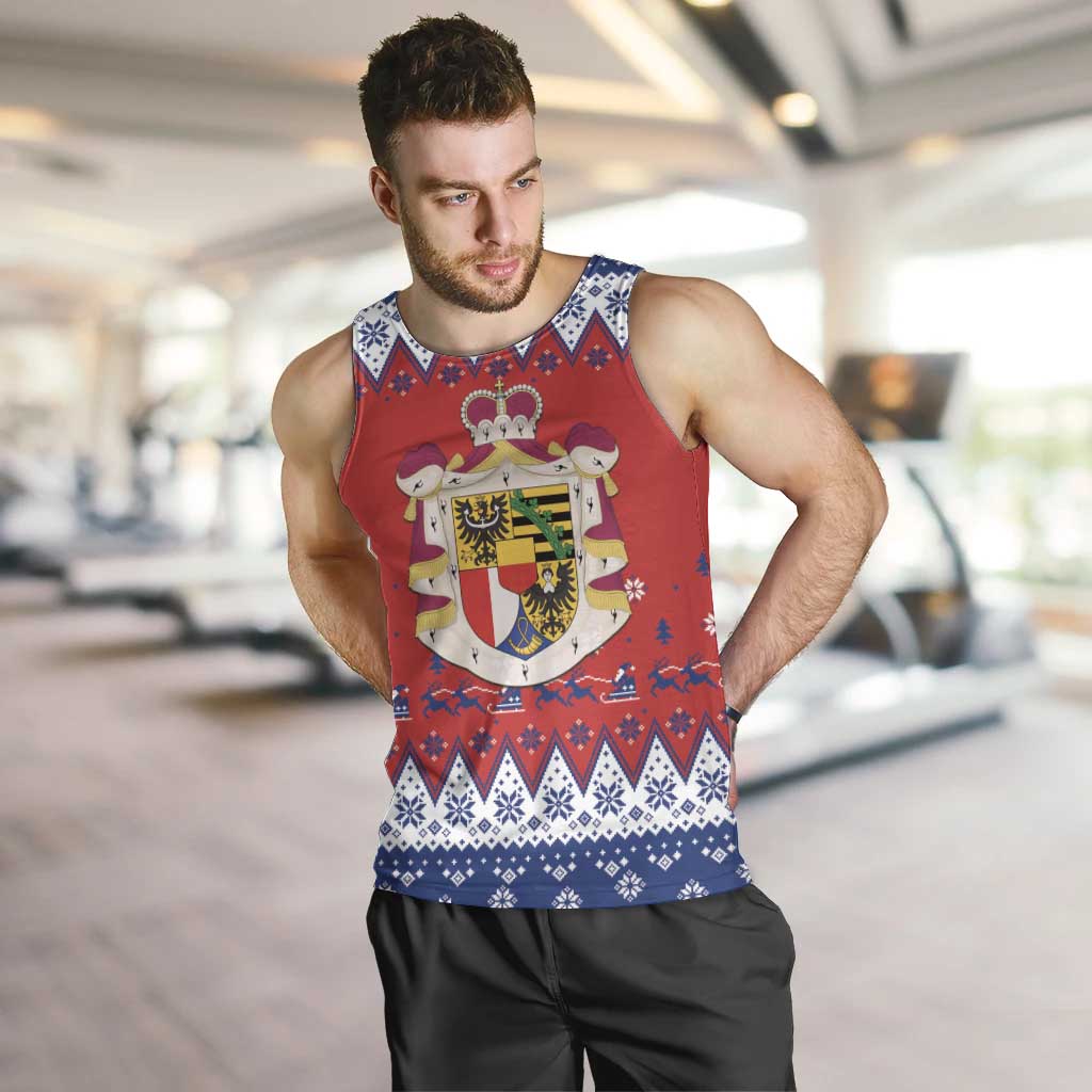 Liechtenstein Christmas Men Tank Top Coat Of Arms Frohe Weihnachten - Wonder Print Shop