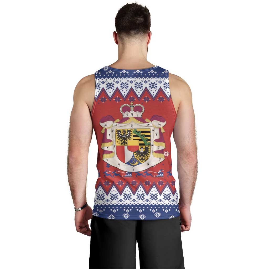 Liechtenstein Christmas Men Tank Top Coat Of Arms Frohe Weihnachten - Wonder Print Shop