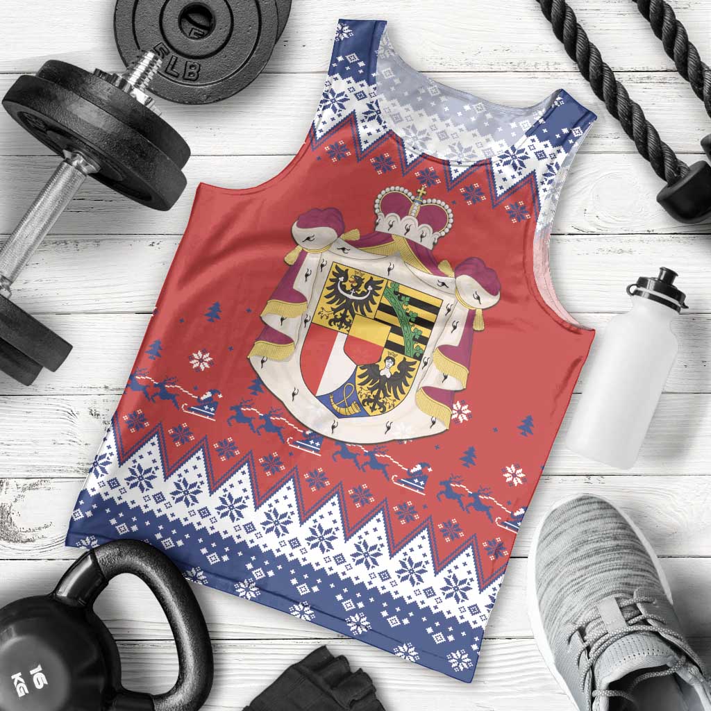 Liechtenstein Christmas Men Tank Top Coat Of Arms Frohe Weihnachten - Wonder Print Shop