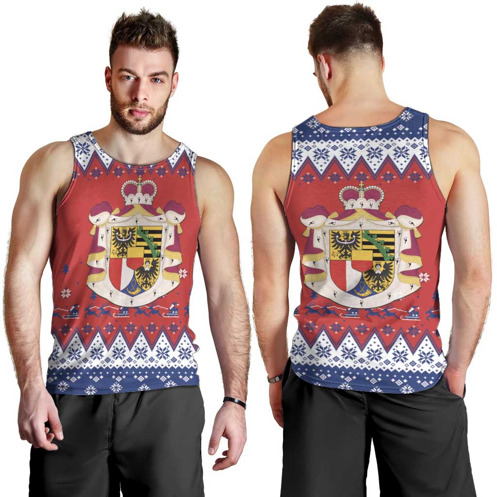 Liechtenstein Christmas Men Tank Top Coat Of Arms Frohe Weihnachten - Wonder Print Shop