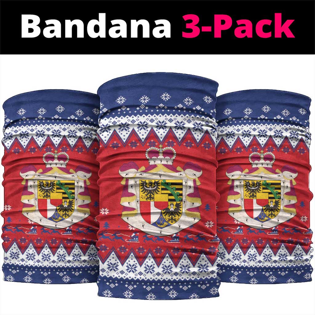 Liechtenstein Christmas Neck Gaiter Coat Of Arms Frohe Weihnachten - Wonder Print Shop