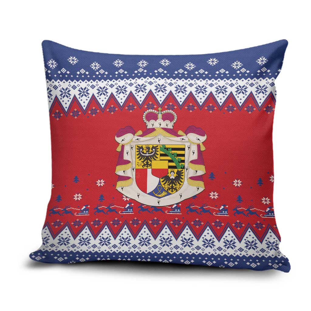 Liechtenstein Christmas Pillow Cover Coat Of Arms Frohe Weihnachten - Wonder Print Shop