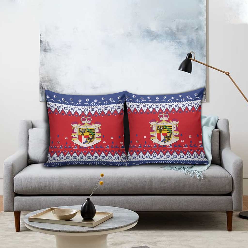 Liechtenstein Christmas Pillow Cover Coat Of Arms Frohe Weihnachten - Wonder Print Shop