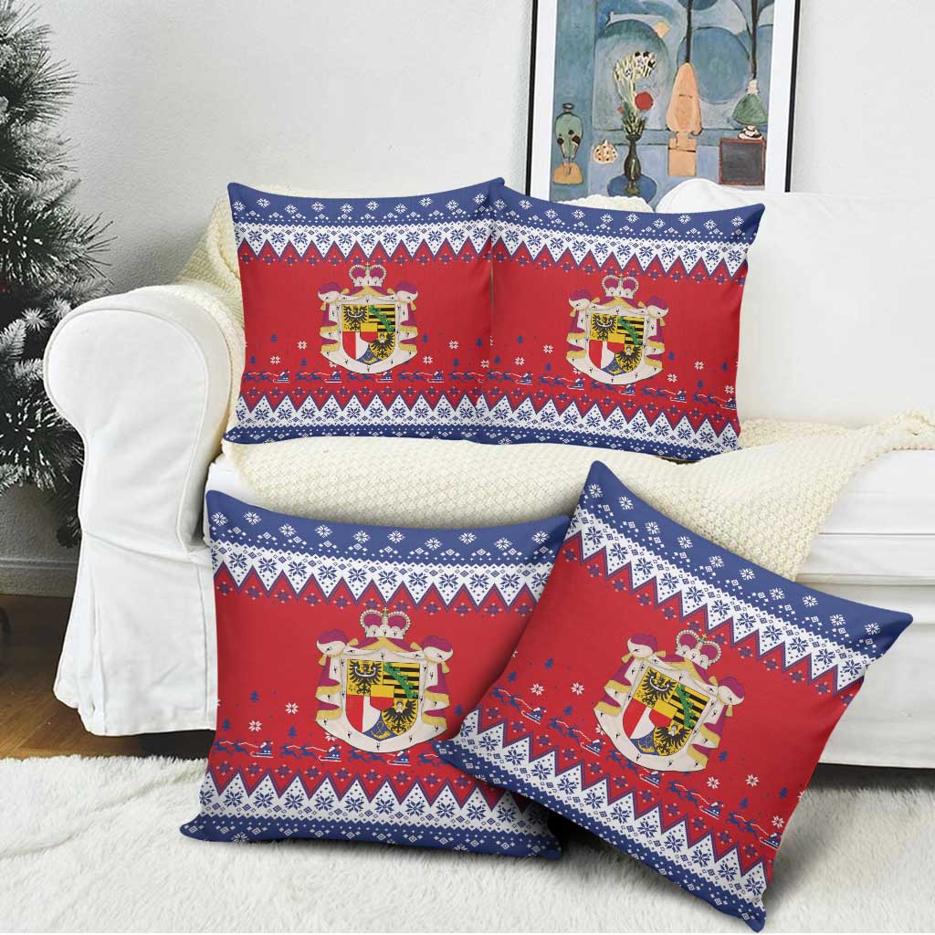 Liechtenstein Christmas Pillow Cover Coat Of Arms Frohe Weihnachten - Wonder Print Shop