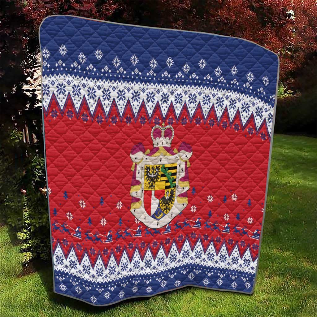 Liechtenstein Christmas Quilt Coat Of Arms Frohe Weihnachten - Wonder Print Shop