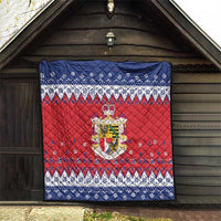 Liechtenstein Christmas Quilt Coat Of Arms Frohe Weihnachten - Wonder Print Shop