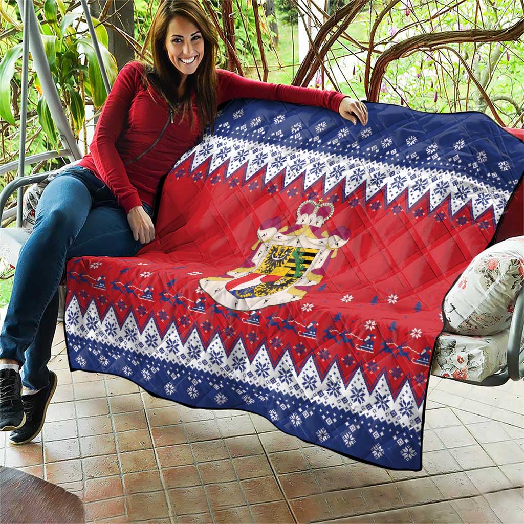 Liechtenstein Christmas Quilt Coat Of Arms Frohe Weihnachten - Wonder Print Shop