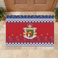 Liechtenstein Christmas Rubber Doormat Coat Of Arms Frohe Weihnachten - Wonder Print Shop