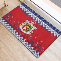Liechtenstein Christmas Rubber Doormat Coat Of Arms Frohe Weihnachten - Wonder Print Shop
